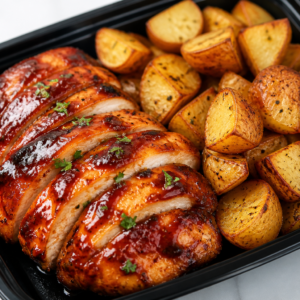bbq chicken and roasted potatoes